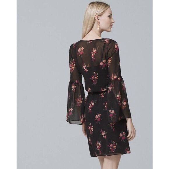 WHBM Bell Sleeve Floral Dress - Size M - Multicolored - Picture 2 of 10
